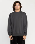 Men's Single Stone Pw Crew-Asphalt Black-Volcom