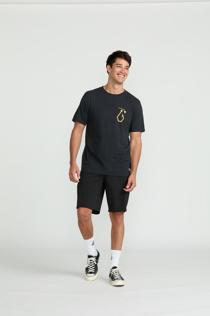 Men's Sinkem Short Sleeve Tee-Antique Black-Volcom