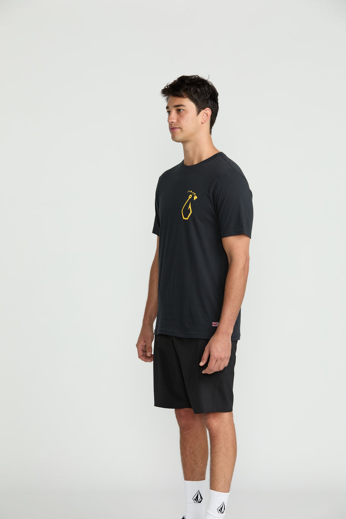 Men's Sinkem Short Sleeve Tee-Antique Black-Volcom