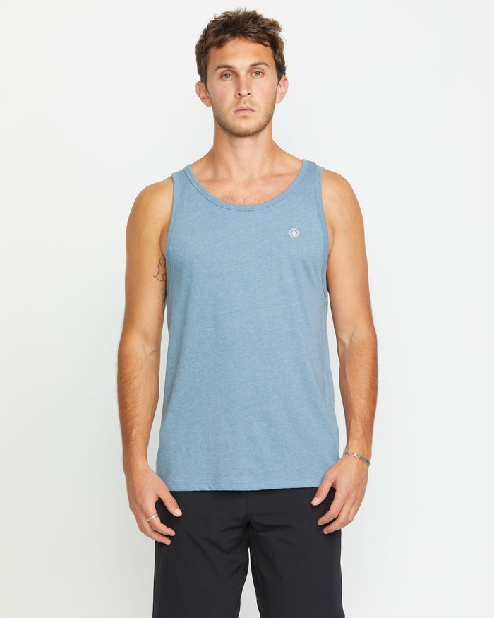 Men's Solid Heather Tank-Stormy Blue-Volcom