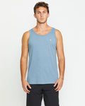 Men's Solid Heather Tank-Stormy Blue-Volcom