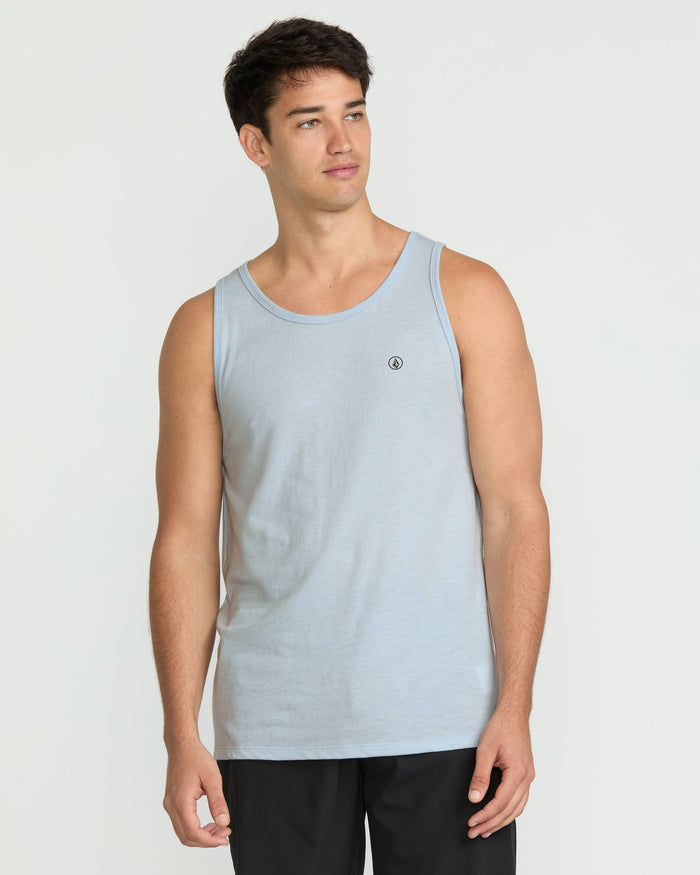 Men's Solid Heather Tank-Carolina Blue-Volcom