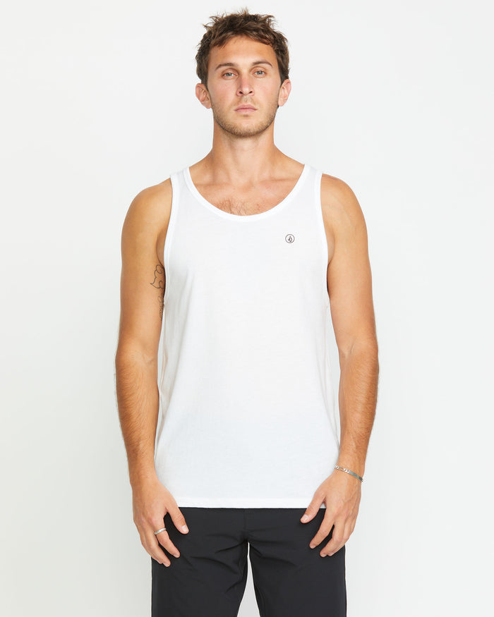 Men's Solid Heather Tank-White-Volcom