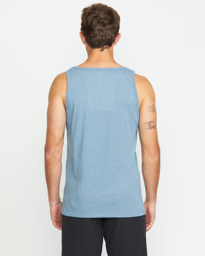 Men's Solid Heather Tank-Stormy Blue-Volcom