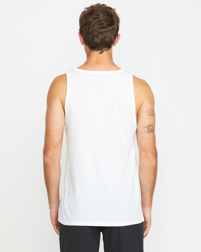 Men's Solid Heather Tank-White-Volcom