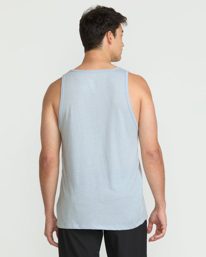 Men's Solid Heather Tank-Carolina Blue-Volcom