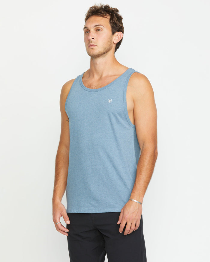 Men's Solid Heather Tank-Stormy Blue-Volcom