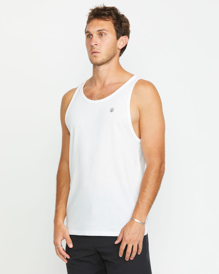 Men's Solid Heather Tank-White-Volcom