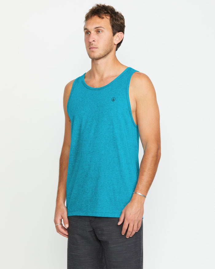 Men's Solid Heather Tank-Bay Blue Heather-Volcom