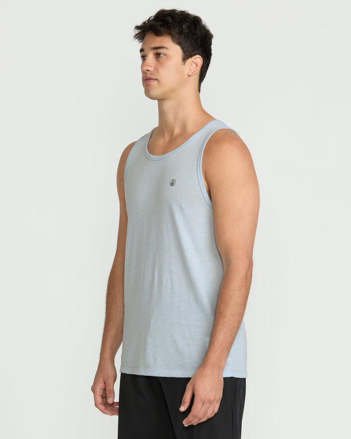 Men's Solid Heather Tank-Carolina Blue-Volcom