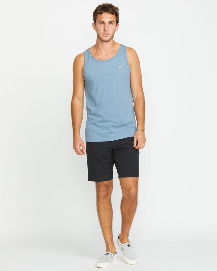 Men's Solid Heather Tank-Stormy Blue-Volcom