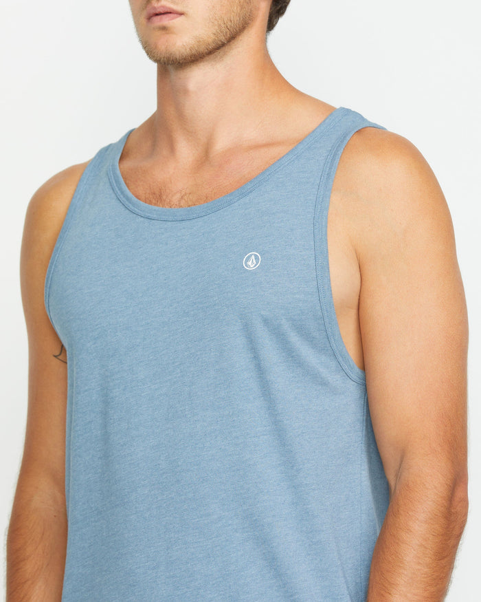 Men's Solid Heather Tank-Stormy Blue-Volcom