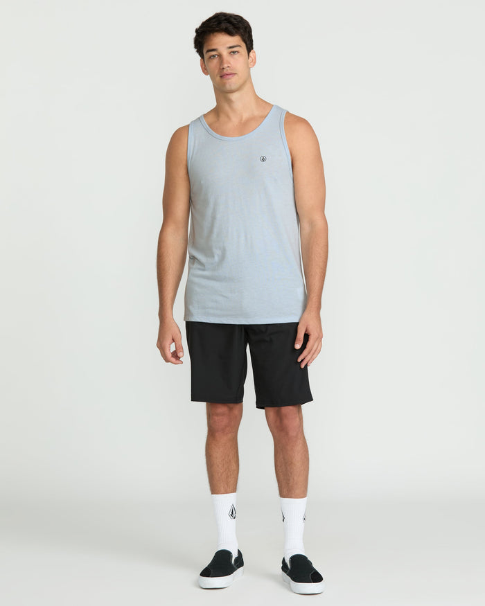 Men's Solid Heather Tank-Carolina Blue-Volcom