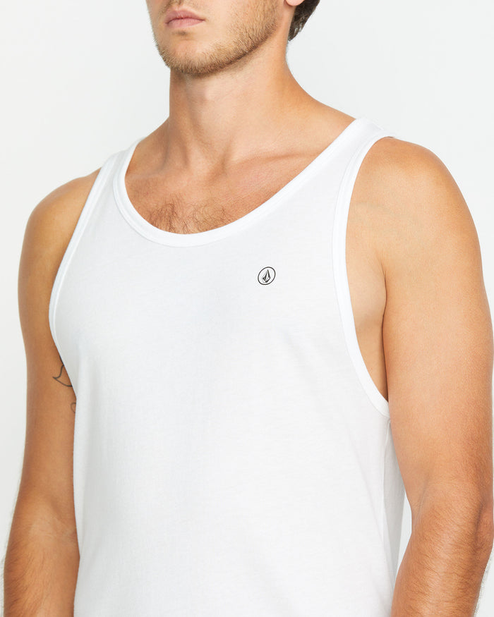 Men's Solid Heather Tank-White-Volcom