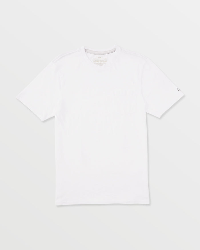 Men's Solid Short Sleeve Pocket Tee-White-Volcom