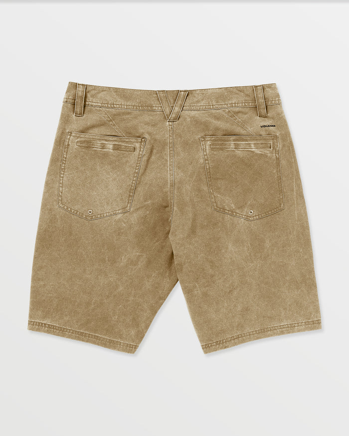 Men's Stone Faded Hybrid Shorts-Dark Khaki-Volcom