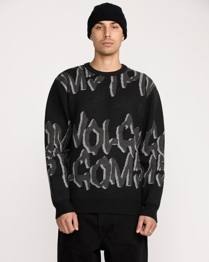 Men's Stone Jacquard Sweater-Black-Volcom
