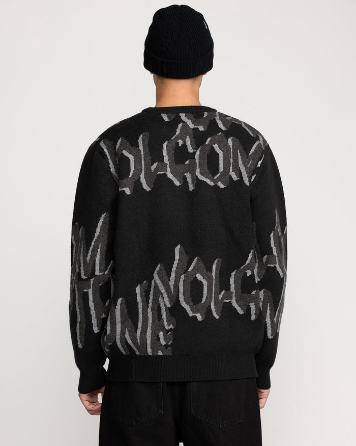 Men's Stone Jacquard Sweater-Black-Volcom