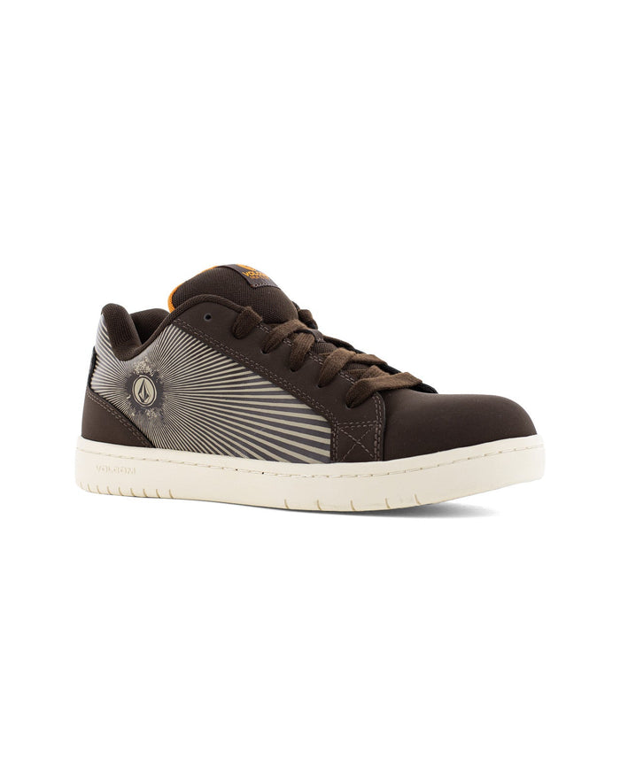 Men's Stone Op Art Work Sneakers-Dark Brown and Khaki-Volcom