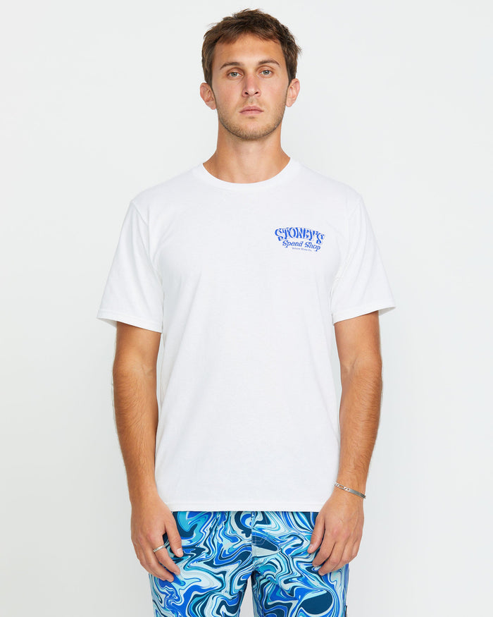 Men's Stoneys Uniform Short Sleeve Tee-White-Volcom