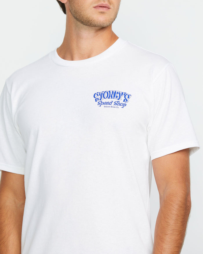 Men's Stoneys Uniform Short Sleeve Tee-White-Volcom