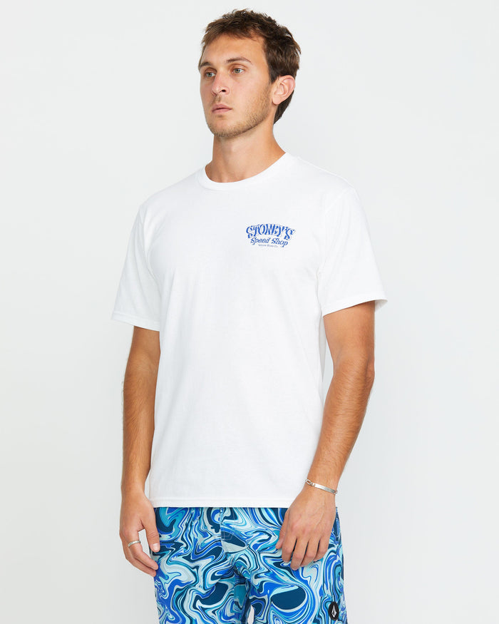 Men's Stoneys Uniform Short Sleeve Tee-White-Volcom