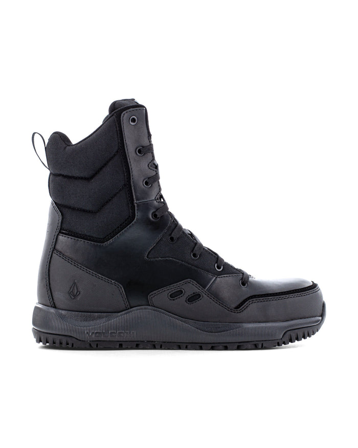 Men's Street Shield Safety Toe Tactical Boots with Side Zipper-Black-Volcom