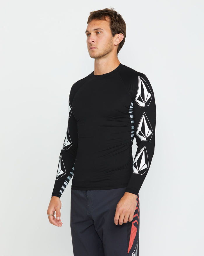 Men's Surf Vitals J Robinson Tght Long Sleeve Rashguard-Black-Volcom