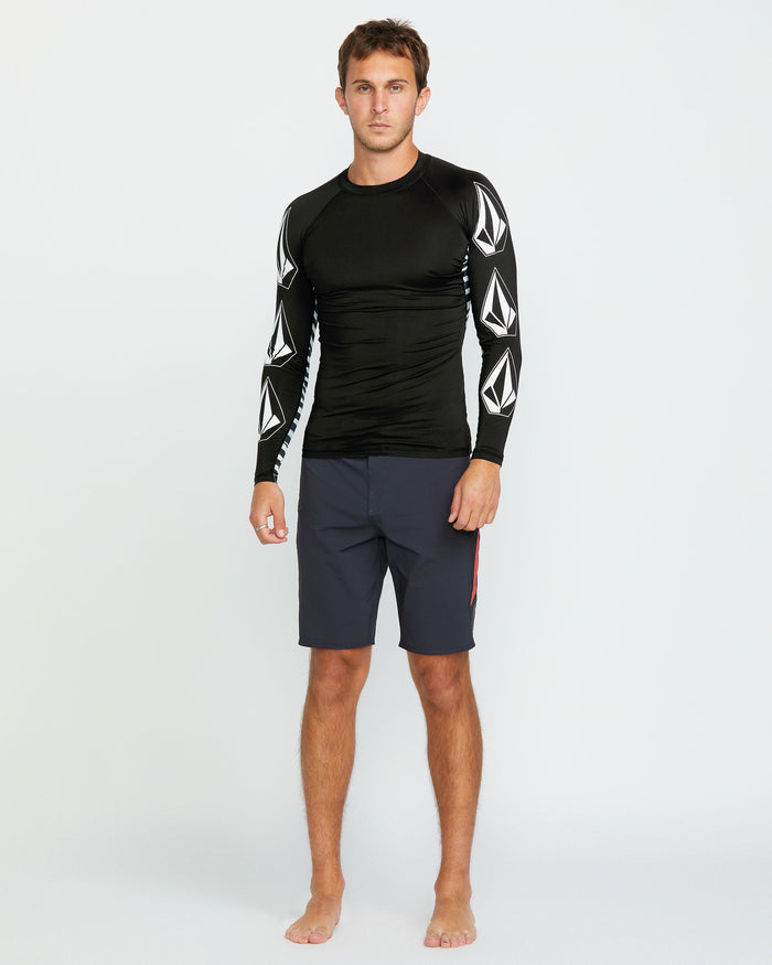 Men's Surf Vitals J Robinson Tght Long Sleeve Rashguard-Black-Volcom