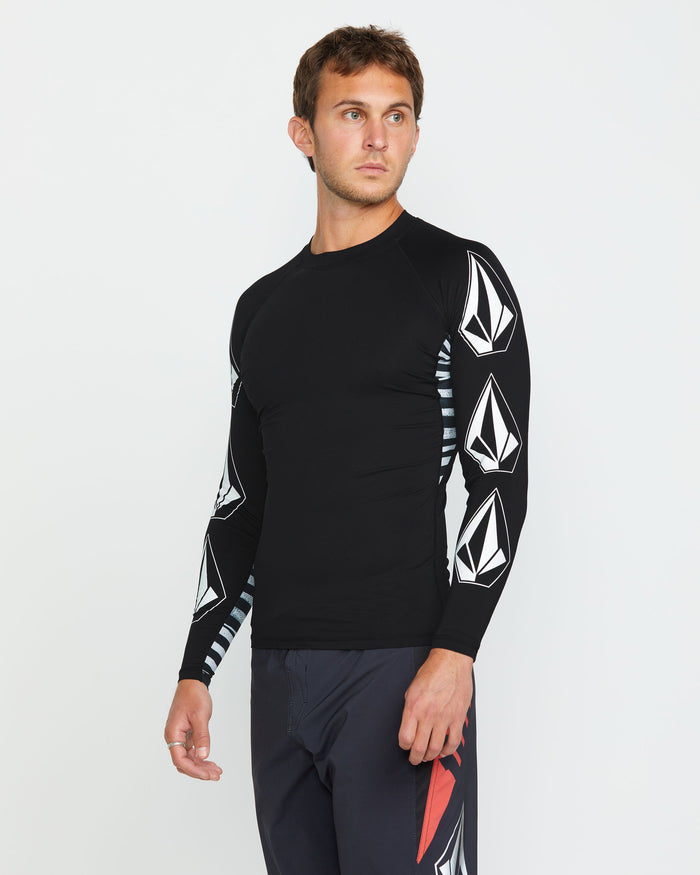 Men's Surf Vitals J Robinson Tght Long Sleeve Rashguard-Black-Volcom
