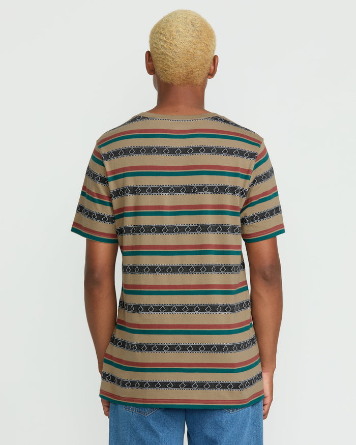 Men's Taction Crew Short Sleeve Tee-Khaki-Volcom