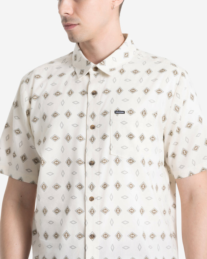 Men's Trusted Short Sleeve-White Print-Volcom