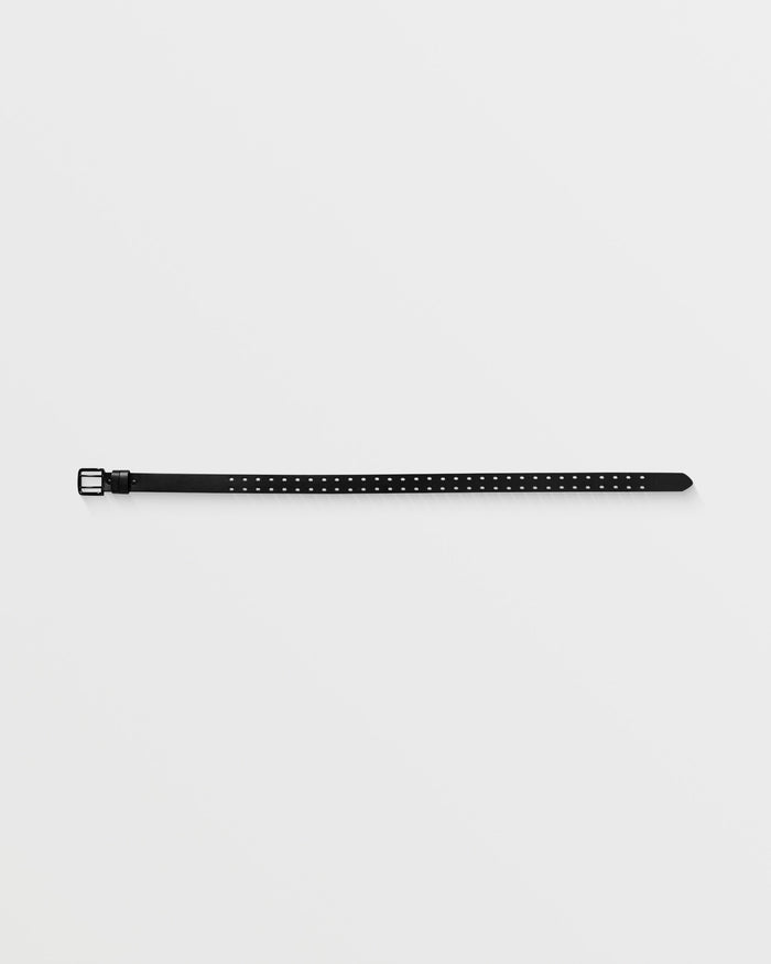 Men's Two Spike Leather Belt-Black-Volcom