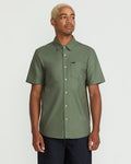 Men's Veeco Oxford Short Sleeve Shirt-Light Olive-Volcom