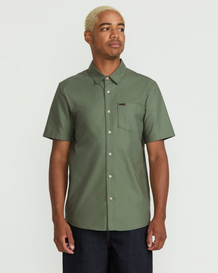 Men's Veeco Oxford Short Sleeve Shirt-Light Olive-Volcom