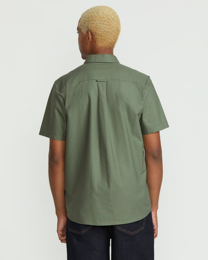 Men's Veeco Oxford Short Sleeve Shirt-Light Olive-Volcom