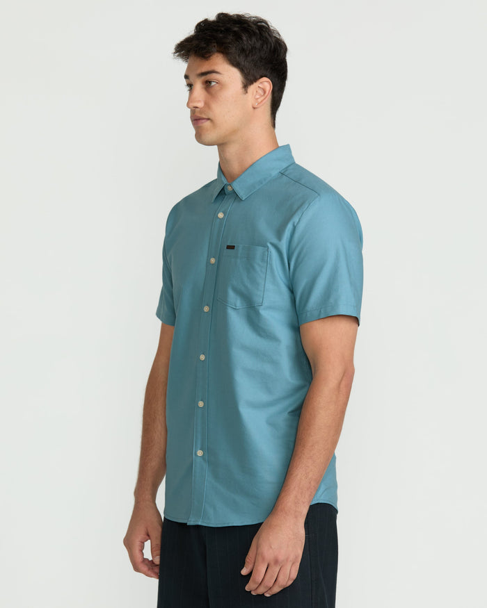 Men's Veeco Oxford Short Sleeve Shirt-Used Blue-Volcom