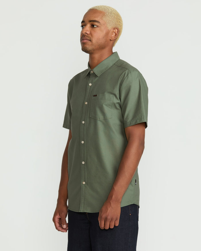Men's Veeco Oxford Short Sleeve Shirt-Light Olive-Volcom