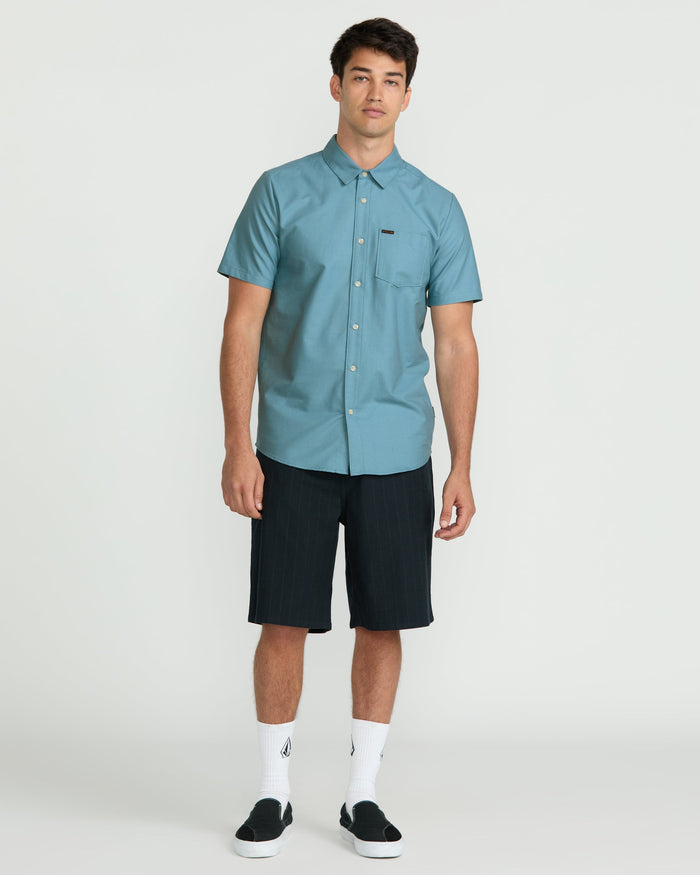 Men's Veeco Oxford Short Sleeve Shirt-Used Blue-Volcom