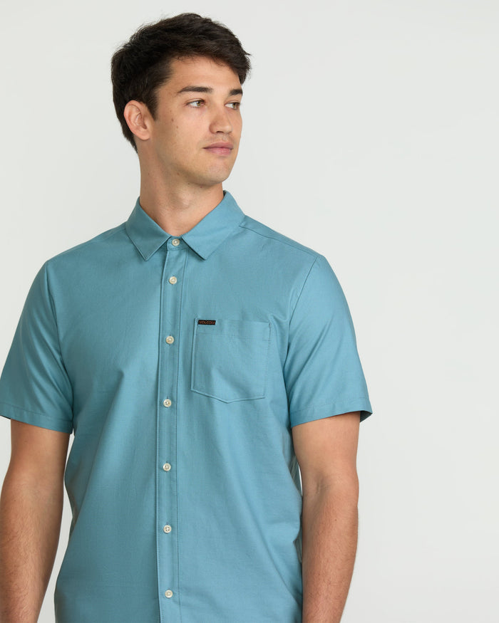 Men's Veeco Oxford Short Sleeve Shirt-Used Blue-Volcom