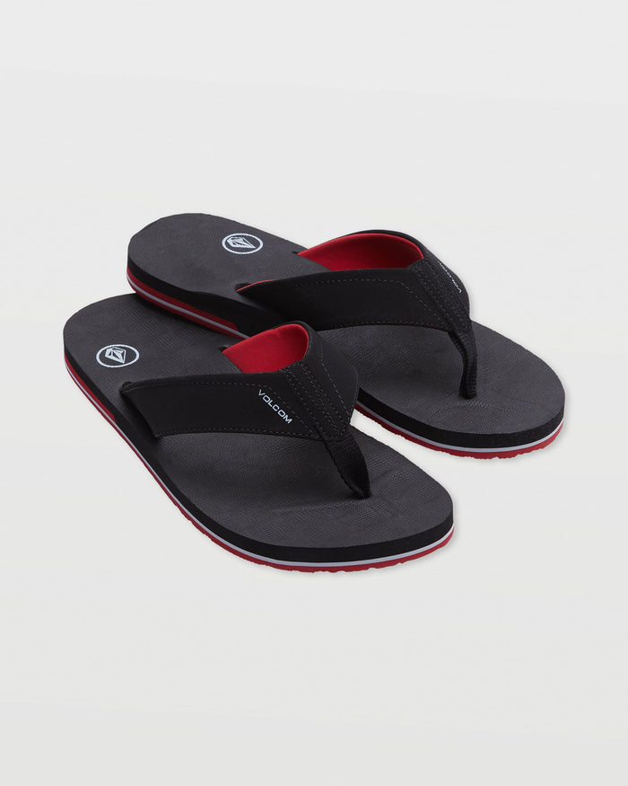 Men's Victor Sandals-Black/Red-Volcom