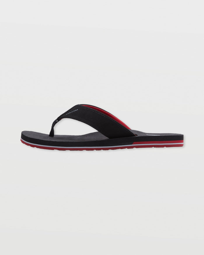 Men's Victor Sandals-Black/Red-Volcom