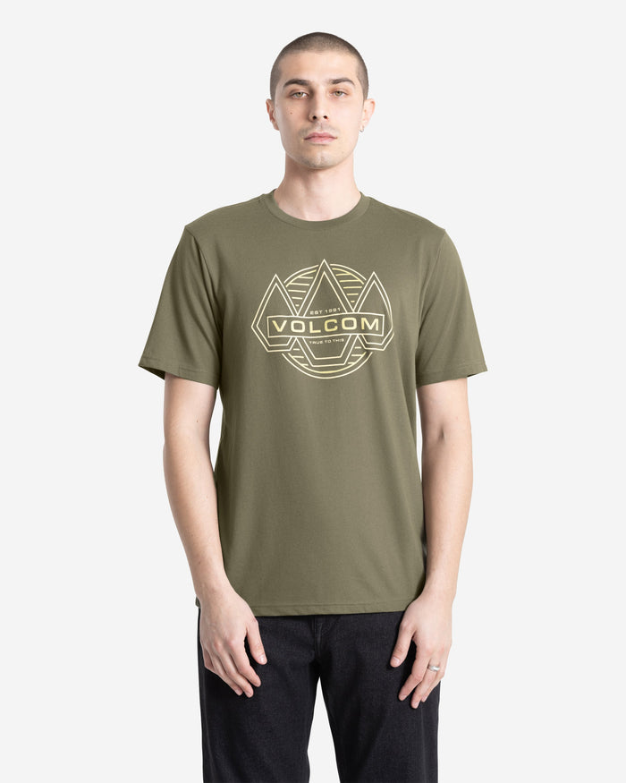 Men's Walker Short Sleeve Tee-Dark Olive-Volcom