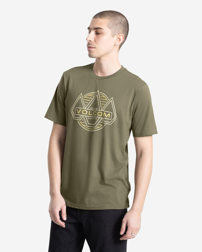Men's Walker Short Sleeve Tee-Dark Olive-Volcom