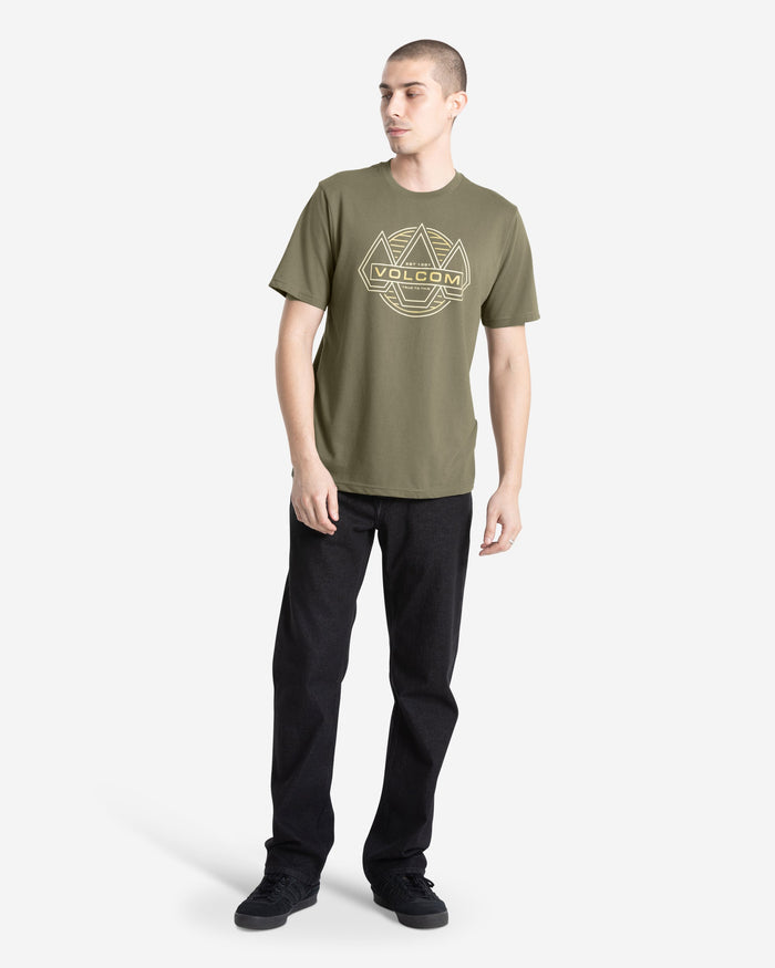 Men's Walker Short Sleeve Tee-Dark Olive-Volcom