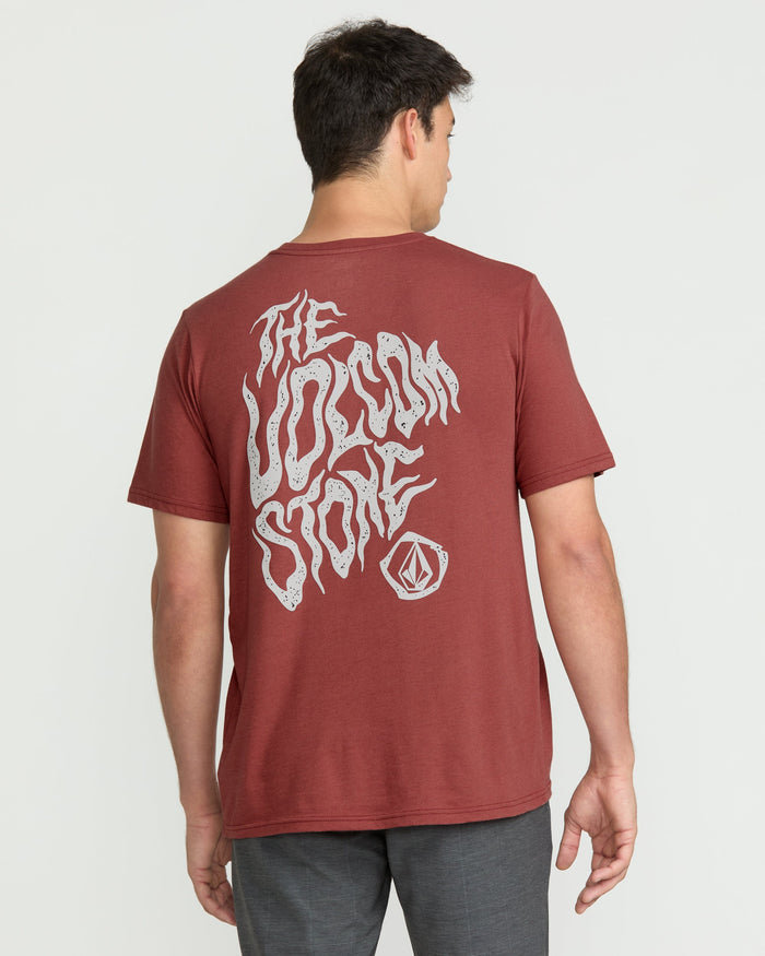Men's Wavvy Short Sleeve Tee-Mahogany Heather-Volcom