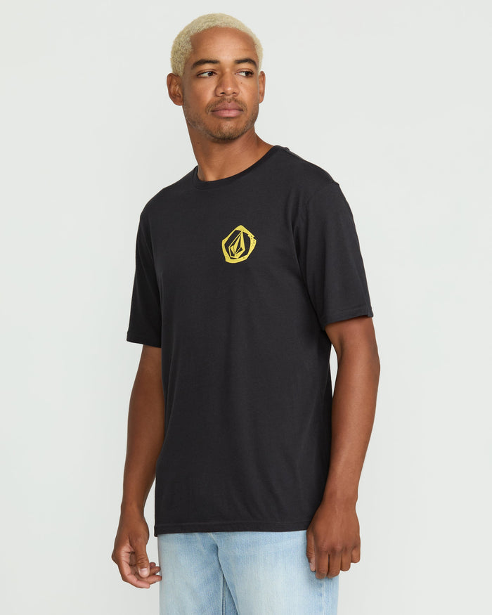 Men's Wavvy Short Sleeve Tee-Washed Black Heather-Volcom