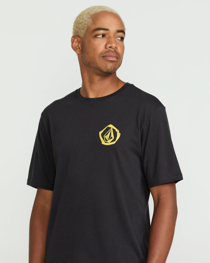 Men's Wavvy Short Sleeve Tee-Washed Black Heather-Volcom