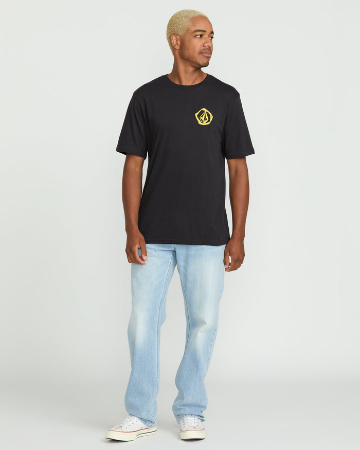 Men's Wavvy Short Sleeve Tee-Washed Black Heather-Volcom