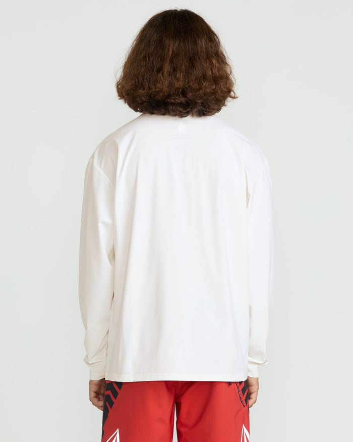 Men's Wavvyyy Surf Long Sleeve Rashguard-White-Volcom